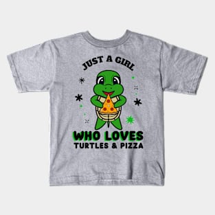 FUNNY Turtle And Pizza Love. Kids T-Shirt